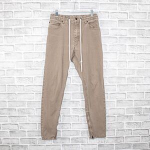 ONES STROKE Tokyo Jogger Pants Khaki Drawstring ankle zip Size Small